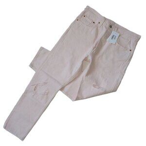 NWT Levi's 501 Skinny in Summer Charm Pink Heavyweight Rigid Crop Jeans 30